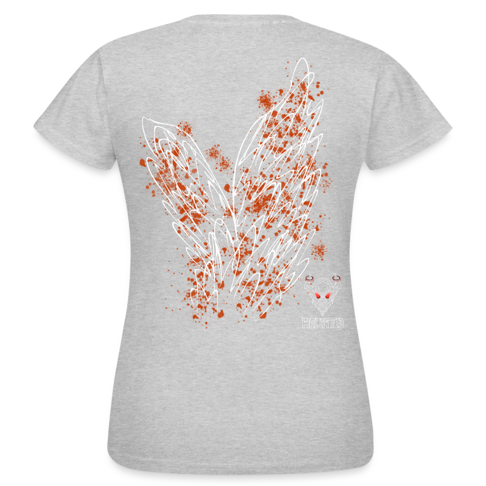 Women T-Shirt Orange Wings - Grau meliert
