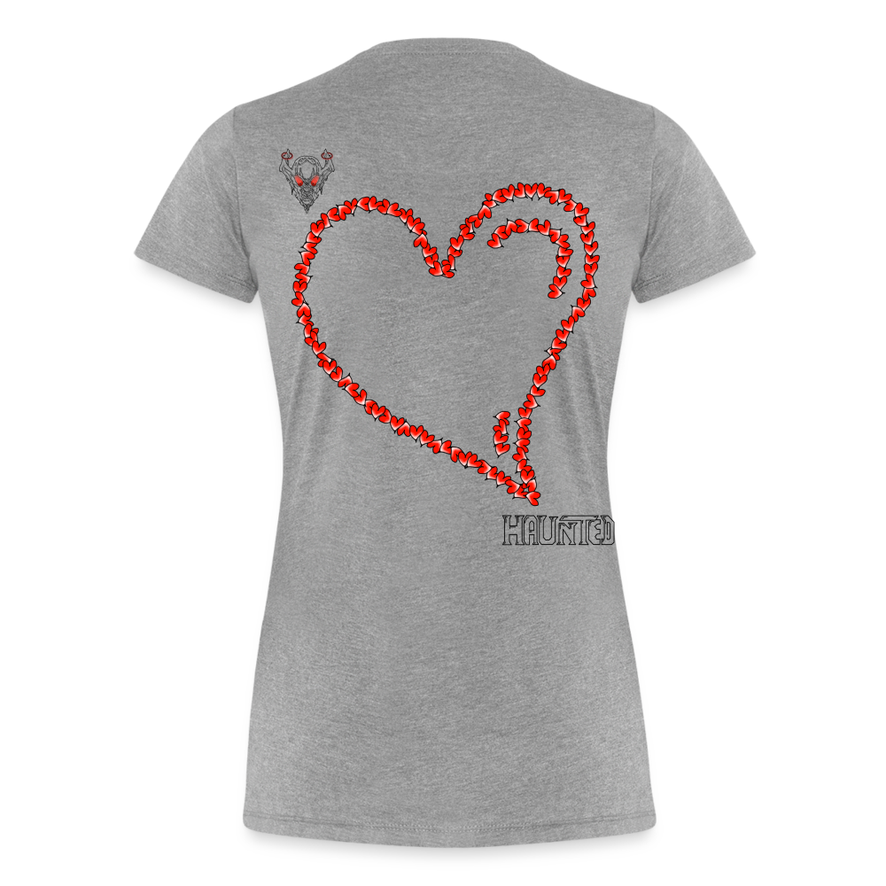Woman T-Shirt Hearts Dark - Grau meliert