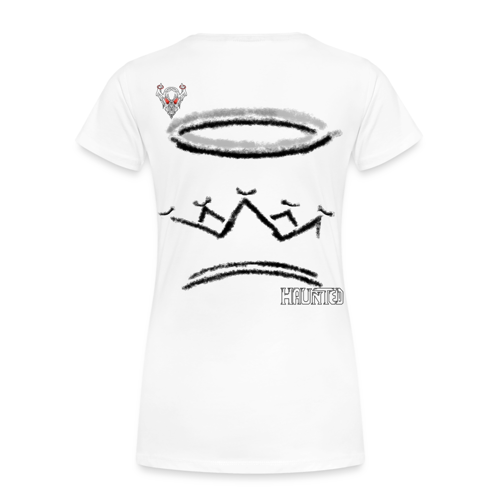 Woman T-Shirt Crown and Ring Dark - Weiß