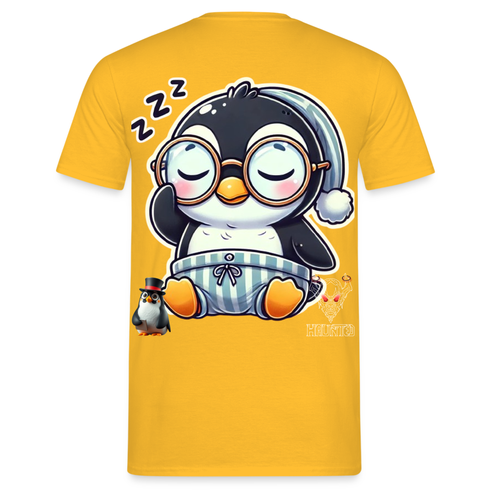 Men T-Shirt Sleepy KasPenguin - Gelb