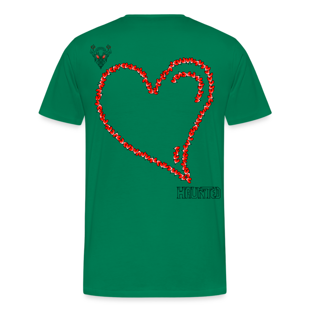 Man T-Shirt Hearts Dark - Kelly Green