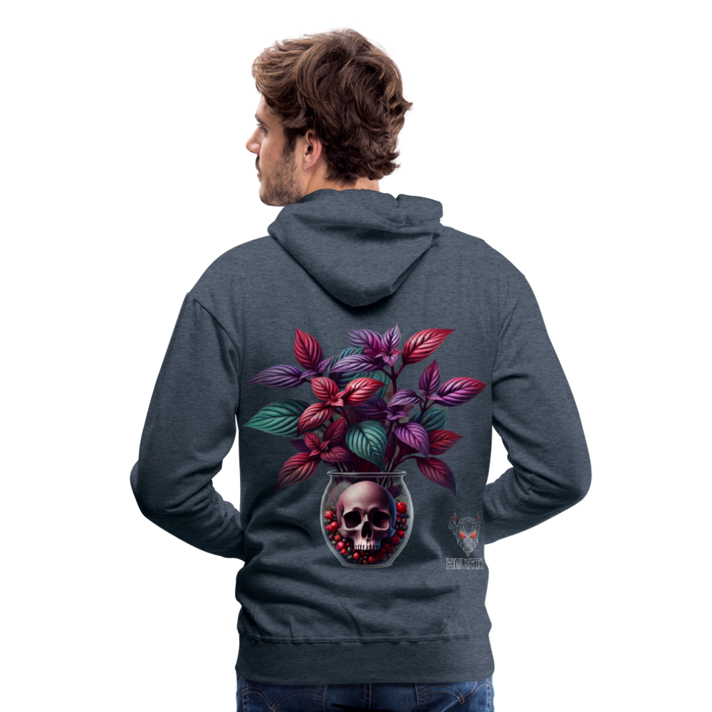 Men Hoodie Skull Bloom Vase - Jeansblau
