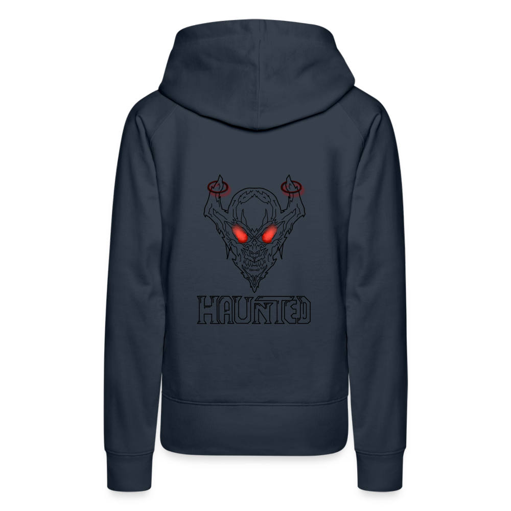 Women Hoodie Deamon White - Navy
