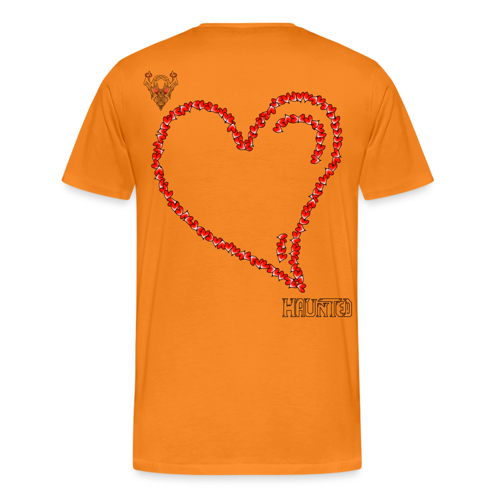 Man T-Shirt Hearts Dark - Orange