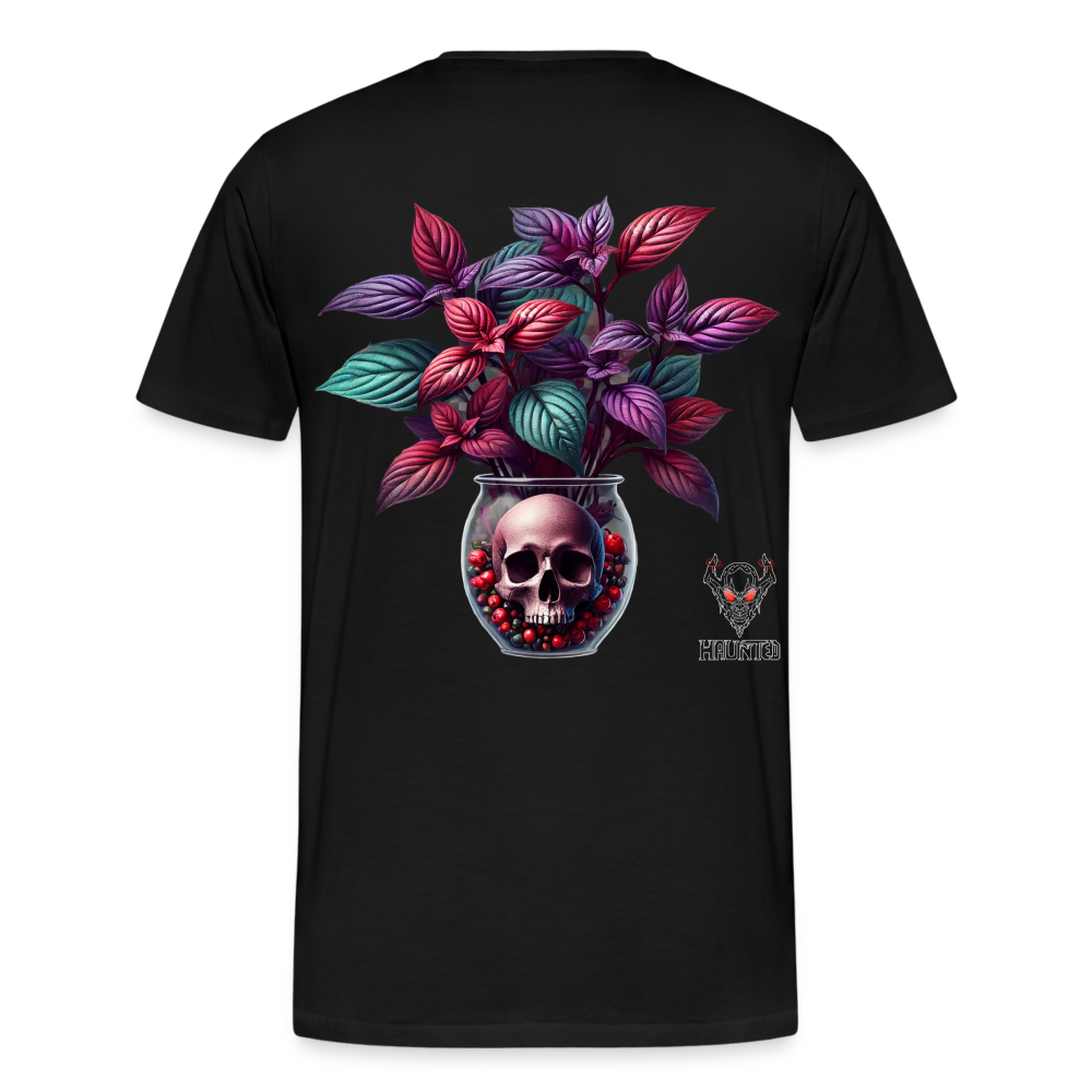 Men T-Shirt Skull Bloom Vase - Schwarz