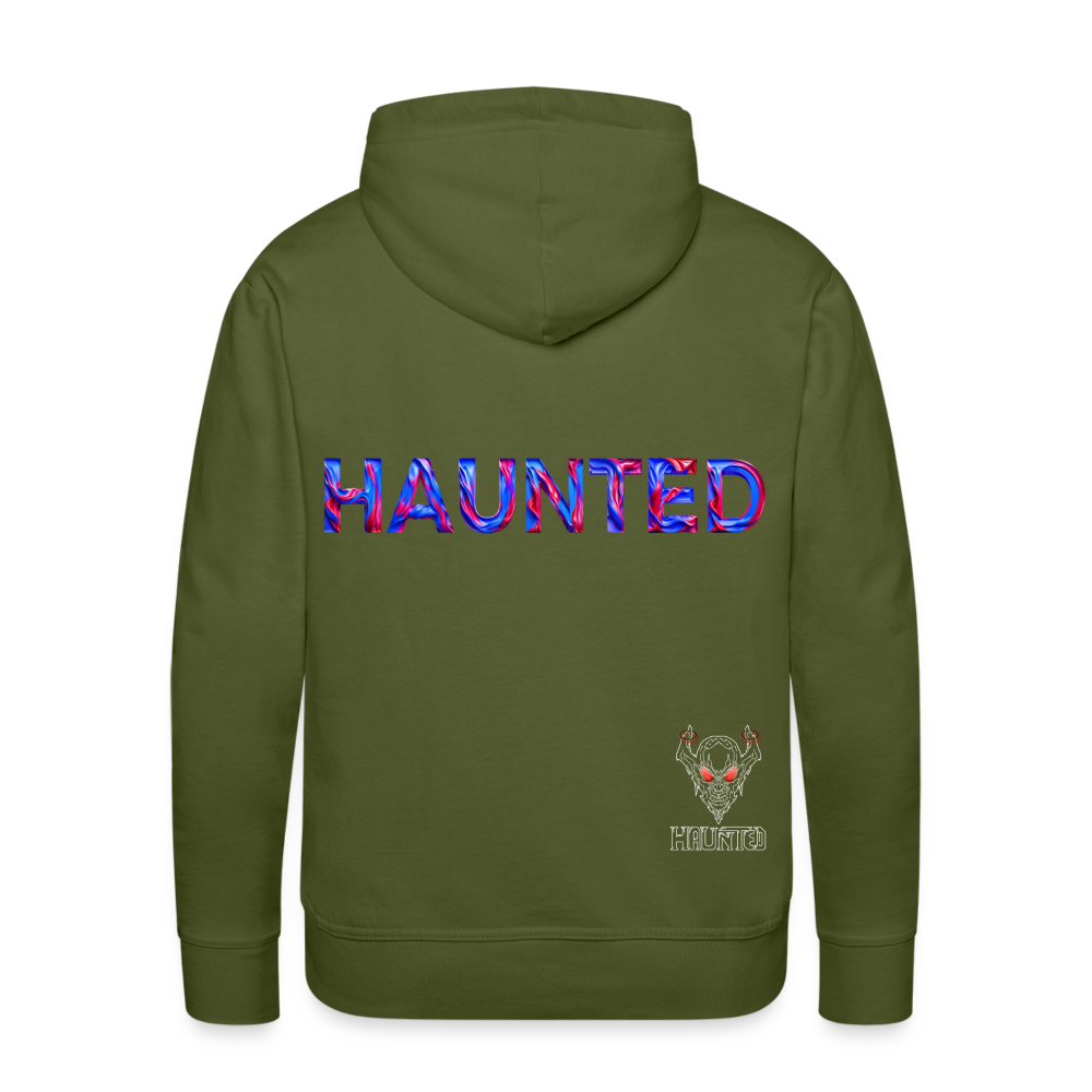 Men Hoodie Cosmic Flame Surge - Olivgrün