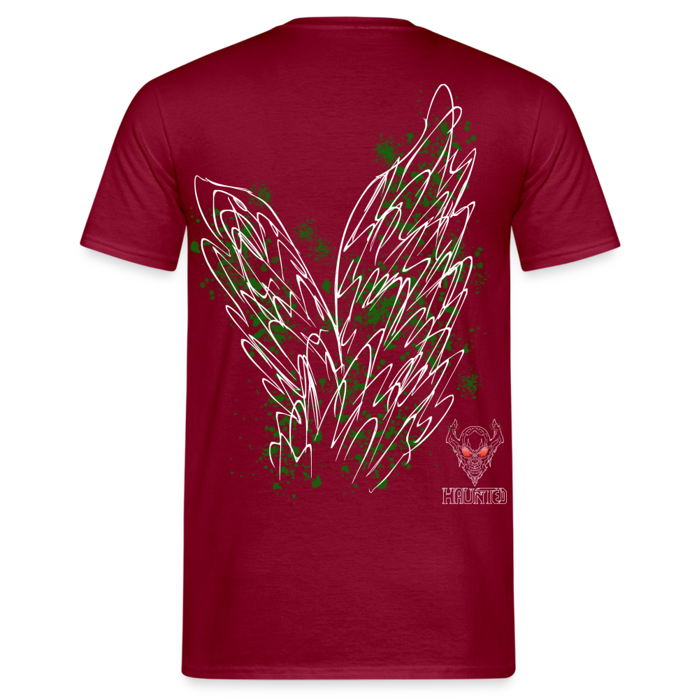 Men T-Shirt Dark Green Wings - Ziegelrot