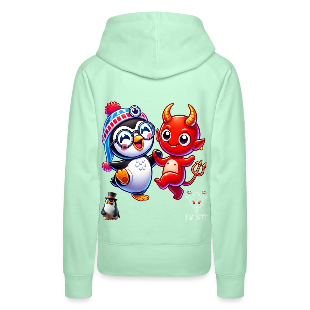 Women Hoodie Dancing with Devil - helles Mintgrün