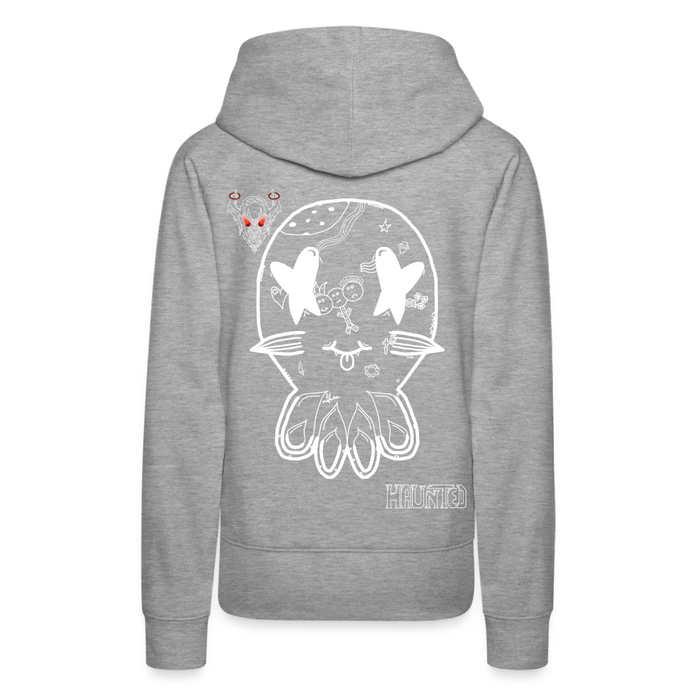 Woman Hoodie Ghost Doodle Light - Grau meliert