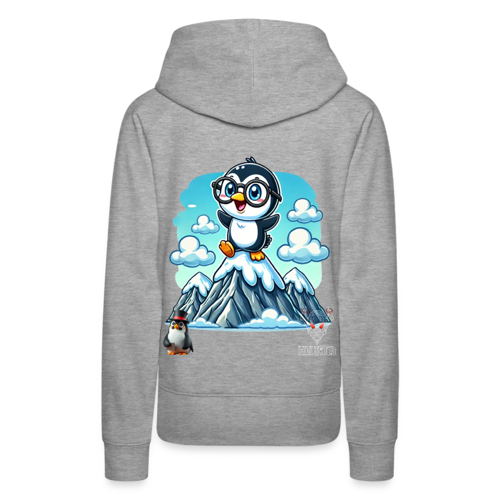 Women Hoodie KasPenguin on Top - Grau meliert
