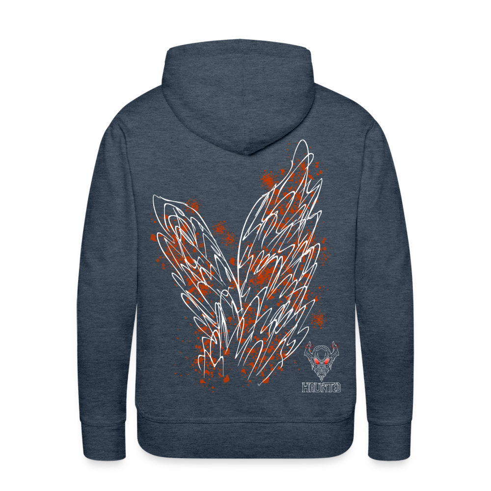 Men Hoodie Orange Wings - Jeansblau
