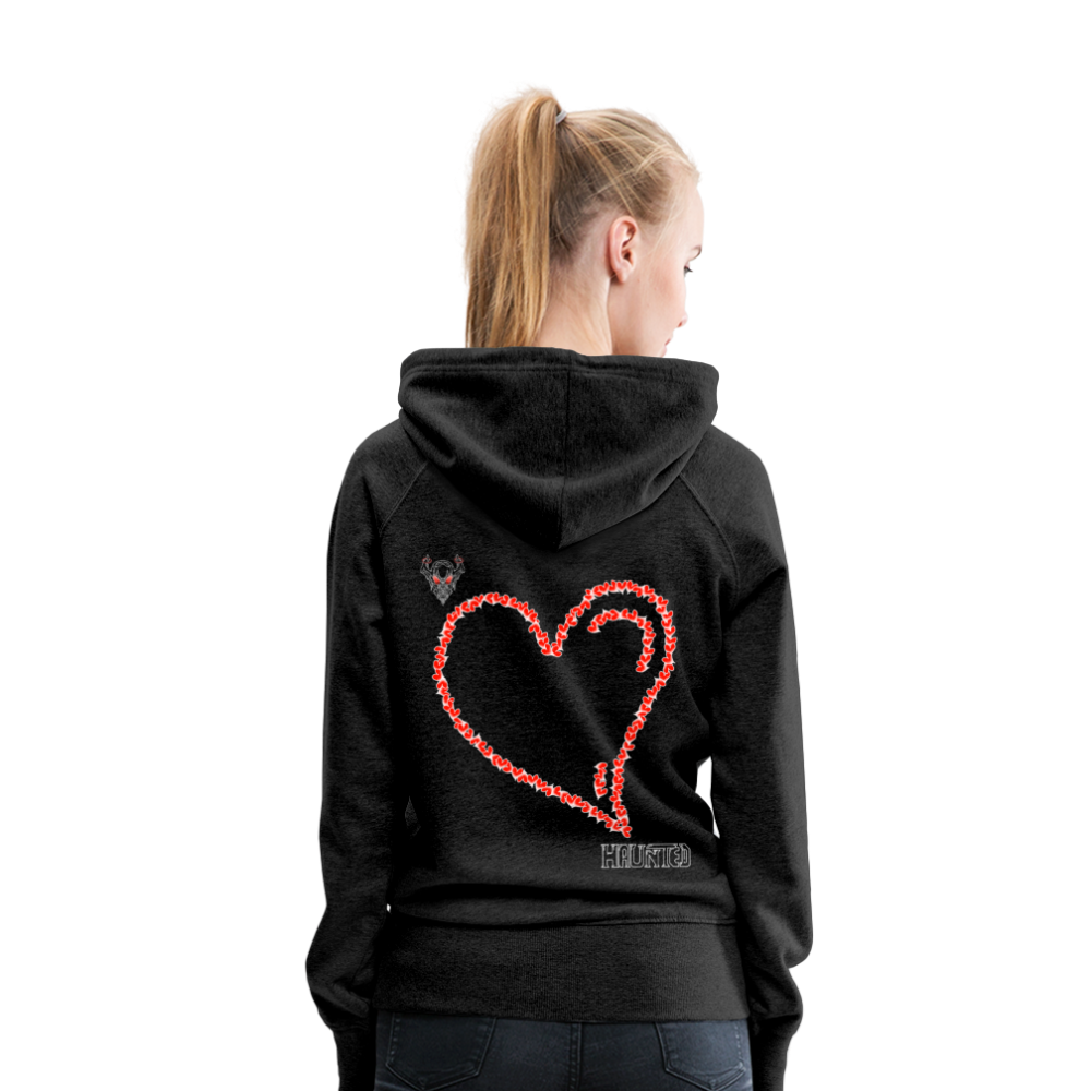 Woman Hoodie Hearts Light - Anthrazit