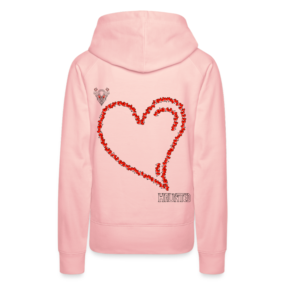 Woman Hoodie Hearts Dark - Kristallrosa