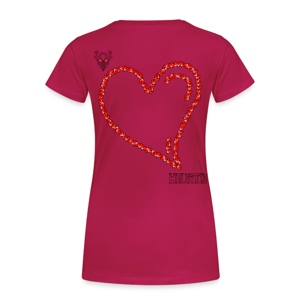 Woman T-Shirt Hearts Dark - dunkles Pink