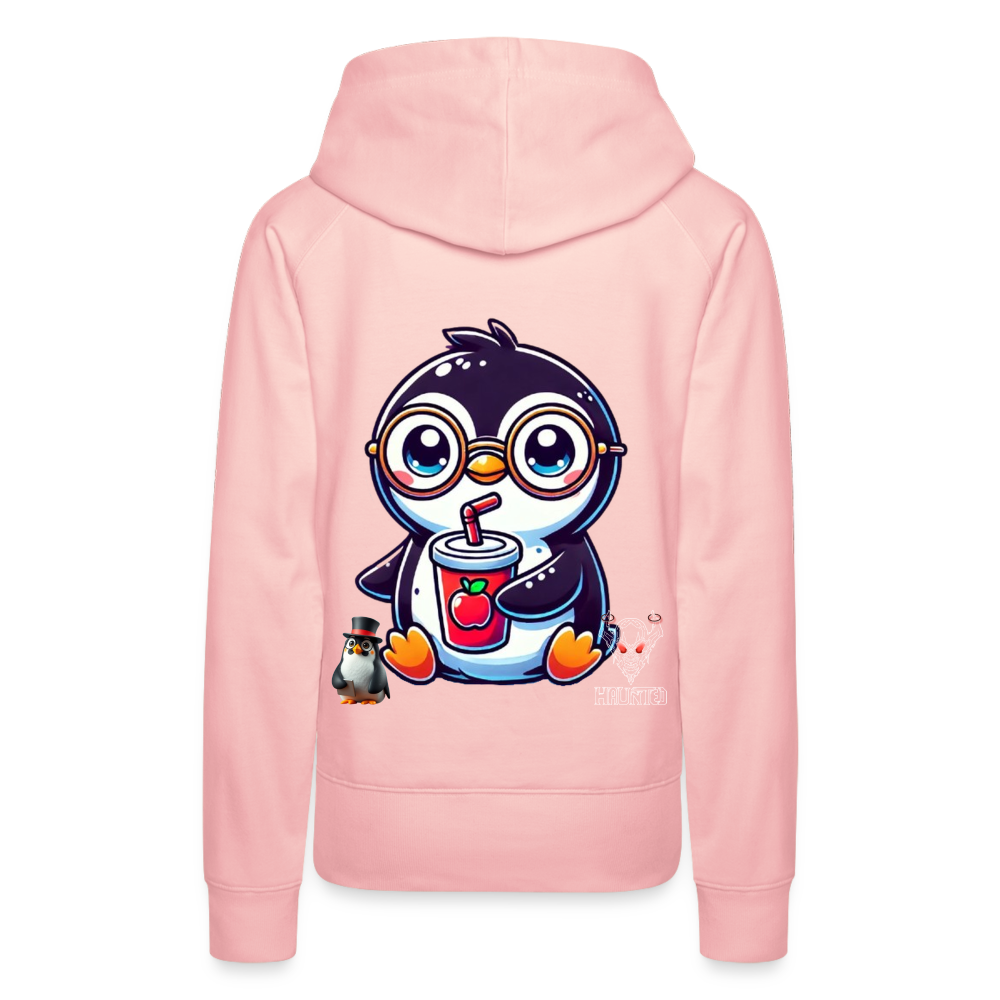 Women Hoodie KasPenguin with Drink - Kristallrosa