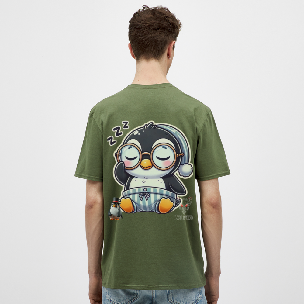Men T-Shirt Sleepy KasPenguin - Militärgrün