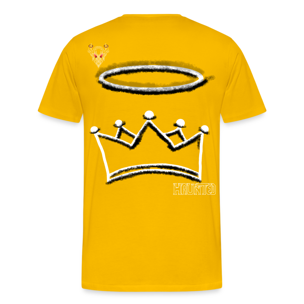 Man T-Shirt Crown and Ring Light - Sonnengelb