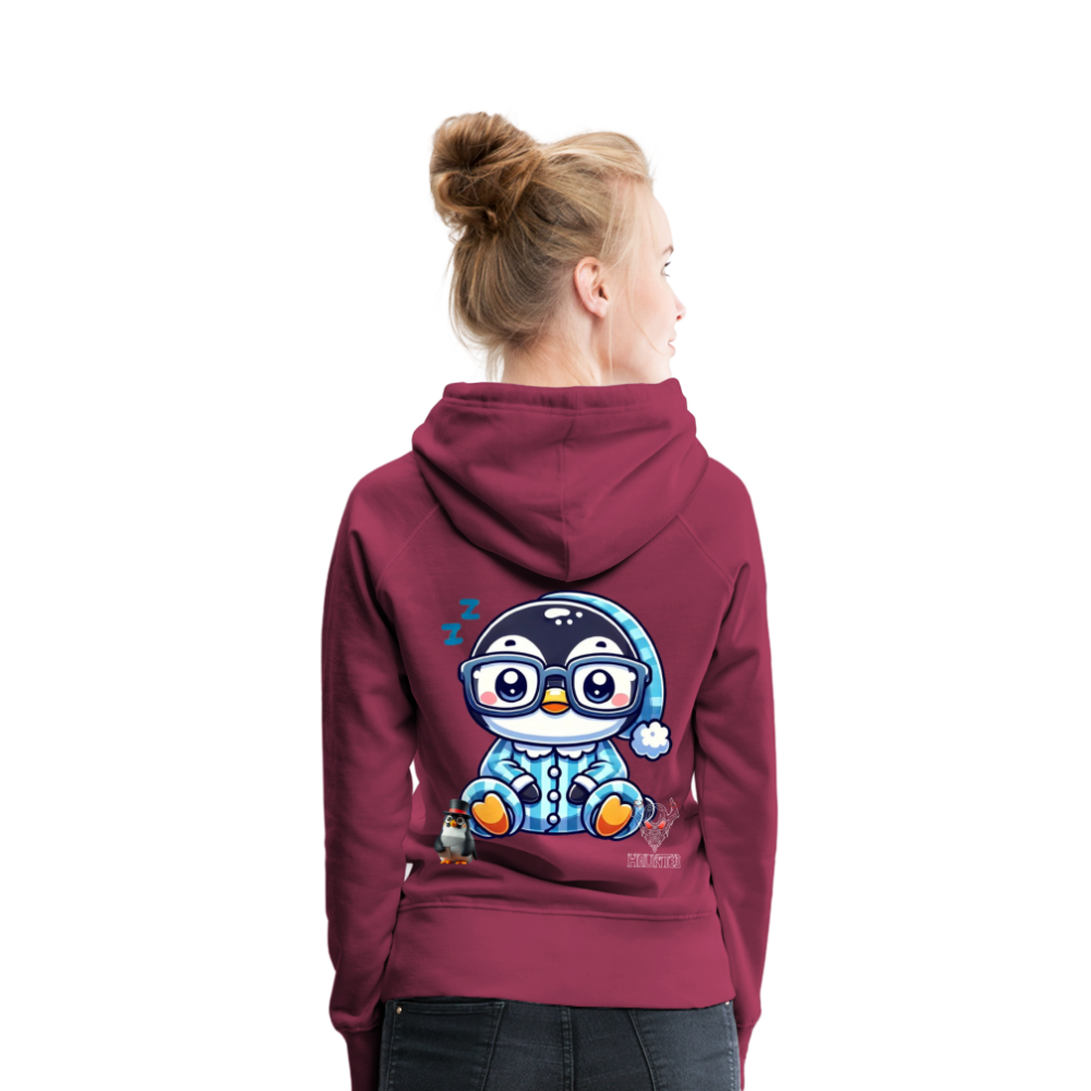 Women Hoodie KasPenguin in Pyjama - Bordeaux