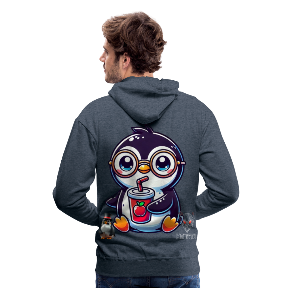 Men Hoodie KasPenguin with Drink - Jeansblau