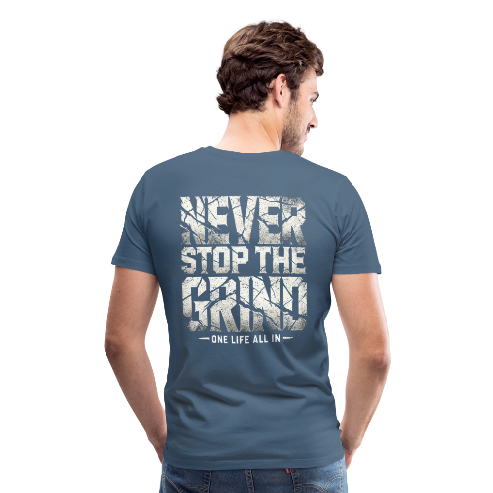 Men T-Shirt Never Stop The Grind - Blaugrau