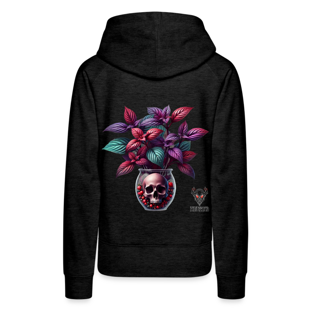 Woman Hoodie Skull Bloom Vase - Anthrazit
