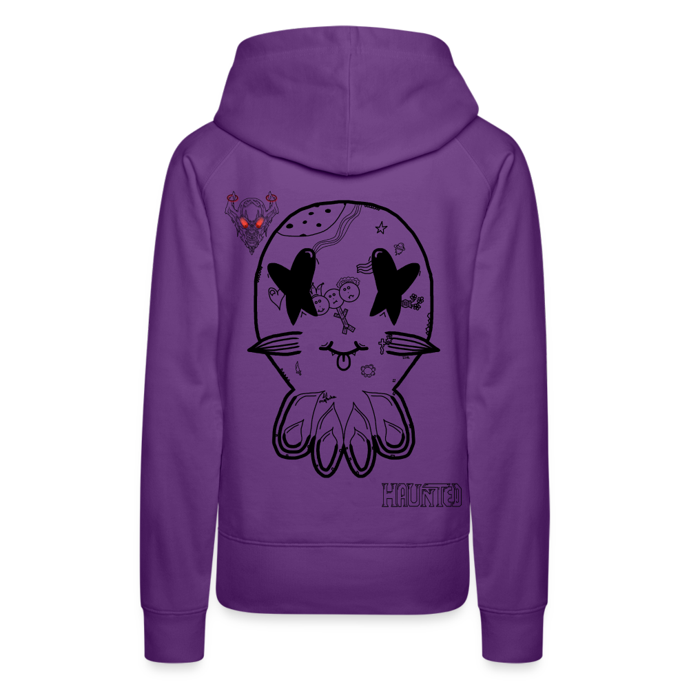 Woman Hoodie Ghost Doodle Dark - Purple