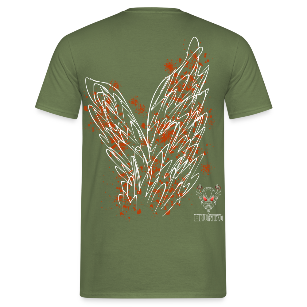 Men T-Shirt Orange Wings - Militärgrün