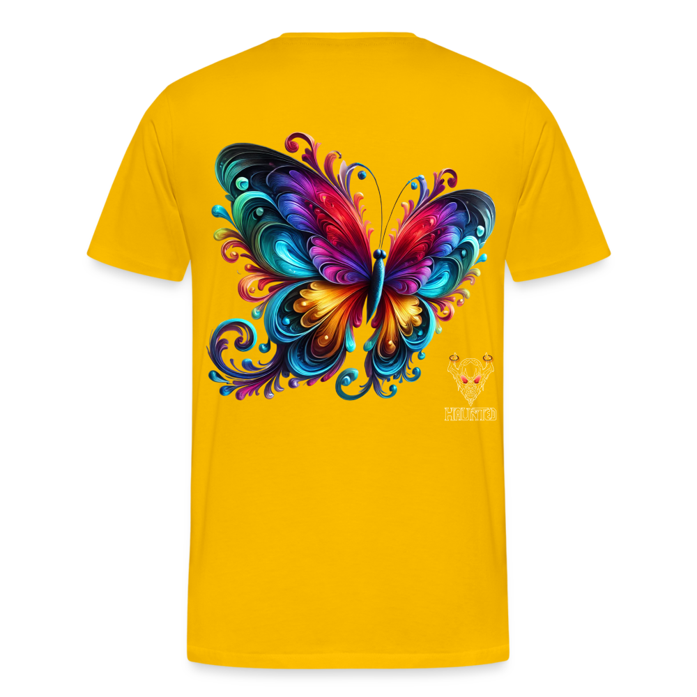 Men T-Shirt Radiant Butterfly Art - Sonnengelb