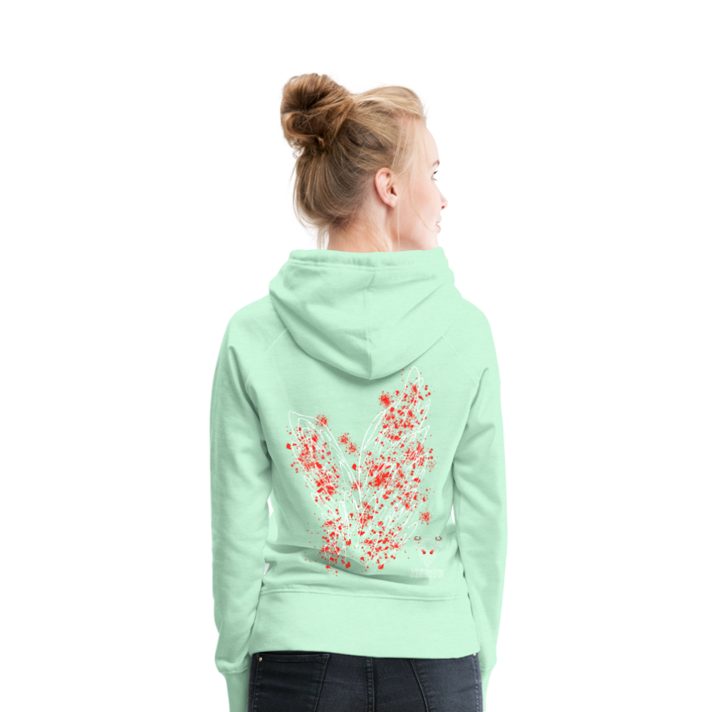 Women Hoodie Red Wings - helles Mintgrün