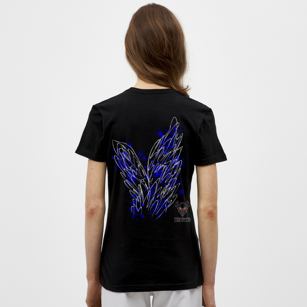 Women T-Shirt Blue Wings - Schwarz