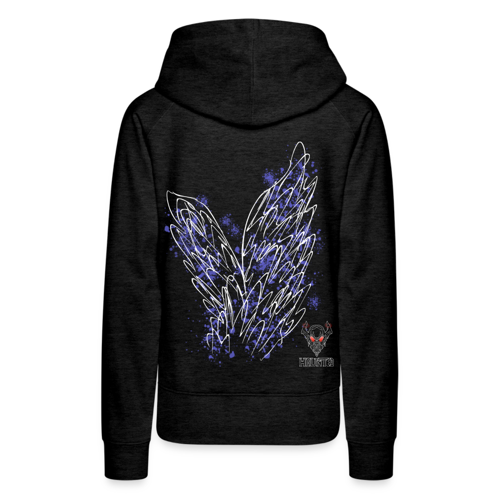 Women Hoodie Light Blue Wings - Anthrazit