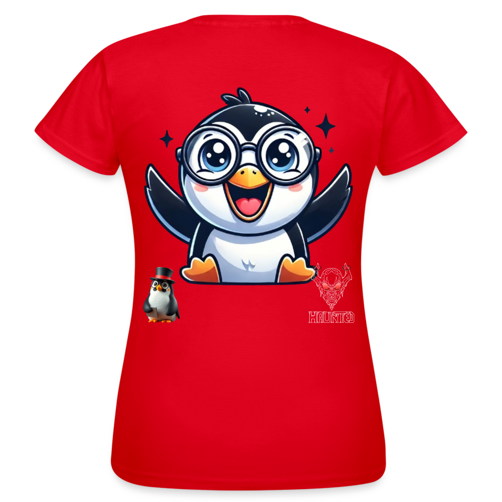 Women T-Shirt KasPenguin Happy - Rot