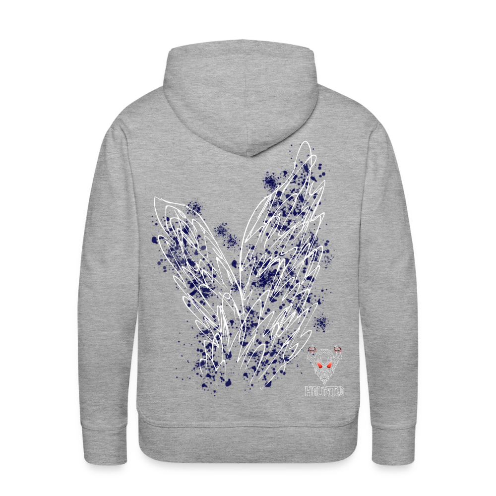 Men Hoodie Dark Blue Wings - Grau meliert