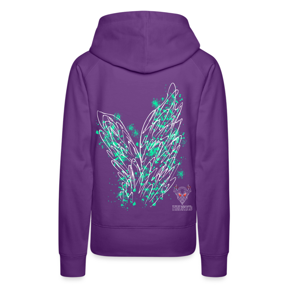 Women Hoodie Turquoise Wings - Purple