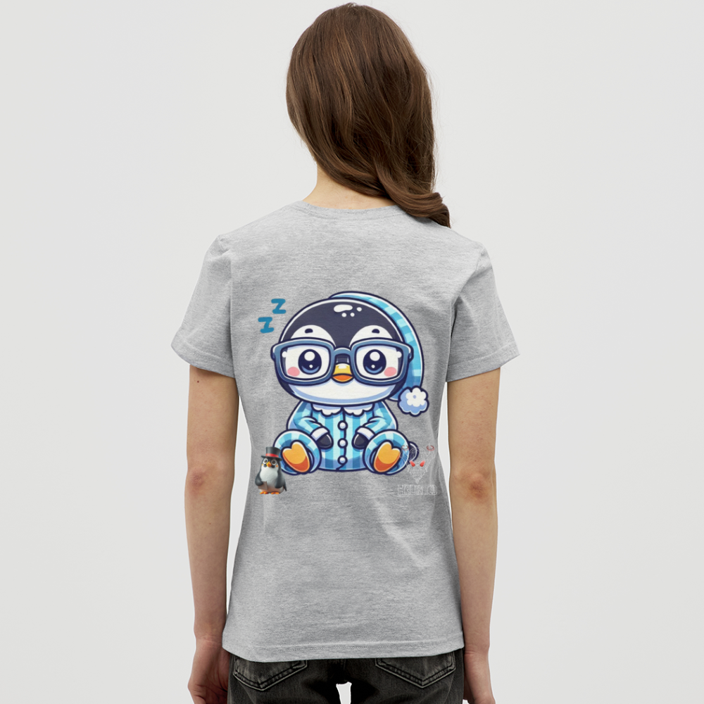 Women T-Shirt KasPenguin in Pyjama - Grau meliert
