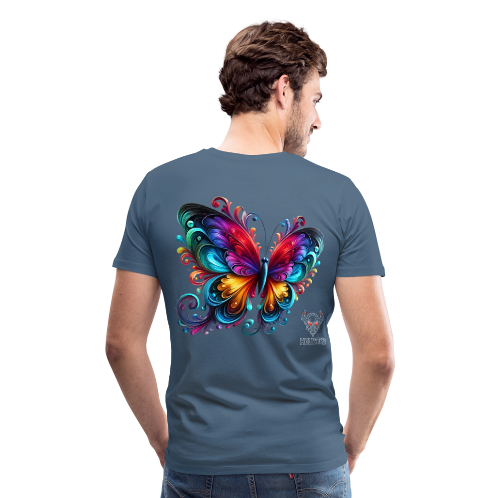 Men T-Shirt Radiant Butterfly Art - Blaugrau