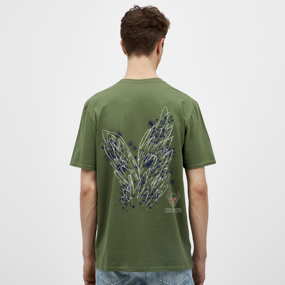 Men T-Shirt Dark Blue Wings - Militärgrün