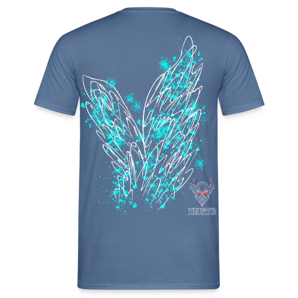 Men T-Shirt Aqua Wings - Taubenblau