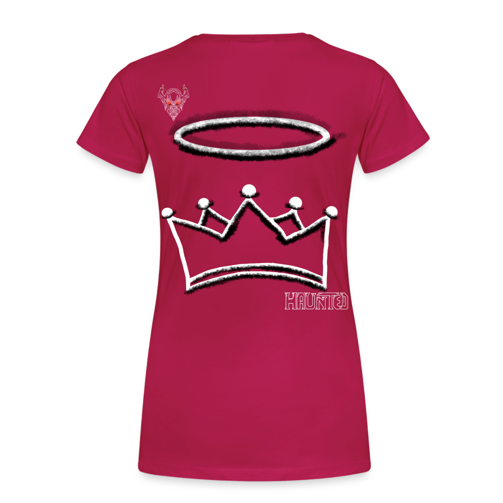 Woman T-Shirt Crown and Ring Light - dunkles Pink