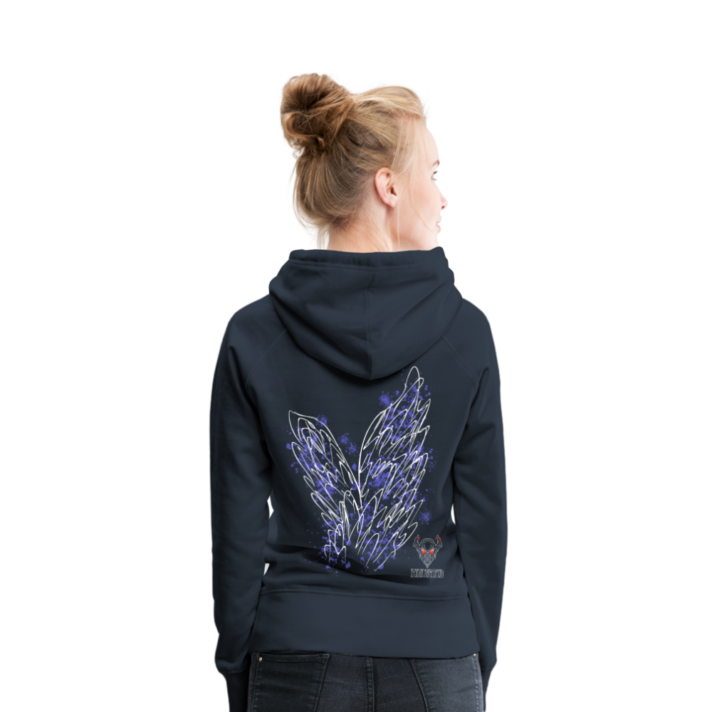 Women Hoodie Light Blue Wings - Navy