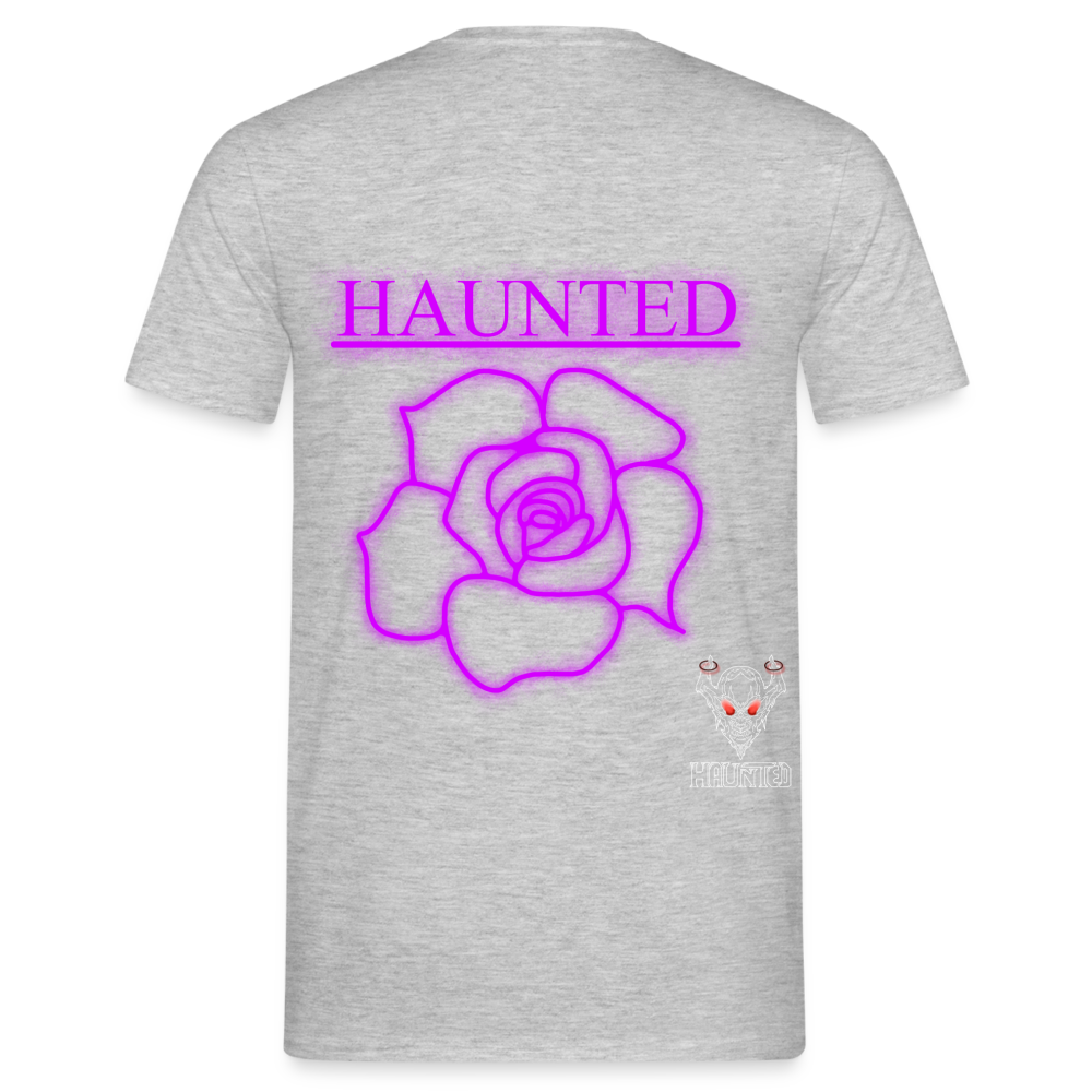 Men T-Shirt Pink Neon Rose - Grau meliert