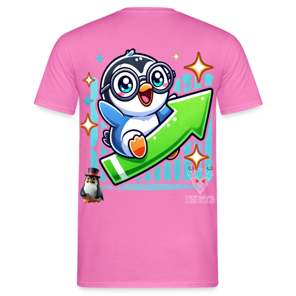 Men T-Shirt KasPenguin Riding the Trend - Pink