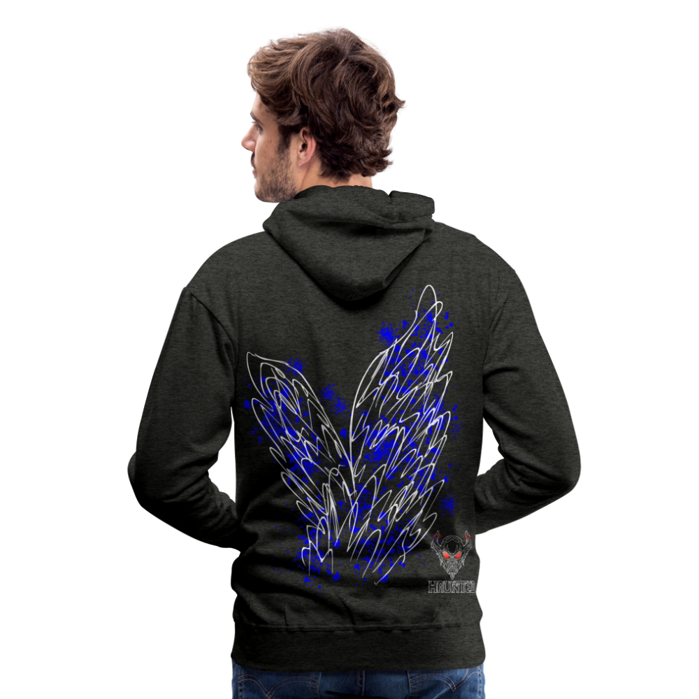 Men Hoodie Blue Wings - Anthrazit