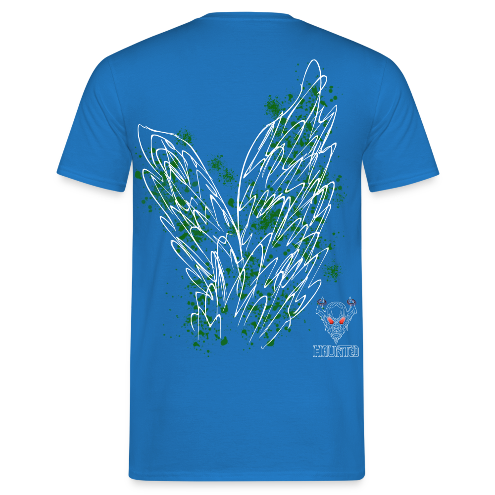 Men T-Shirt Dark Green Wings - Royalblau