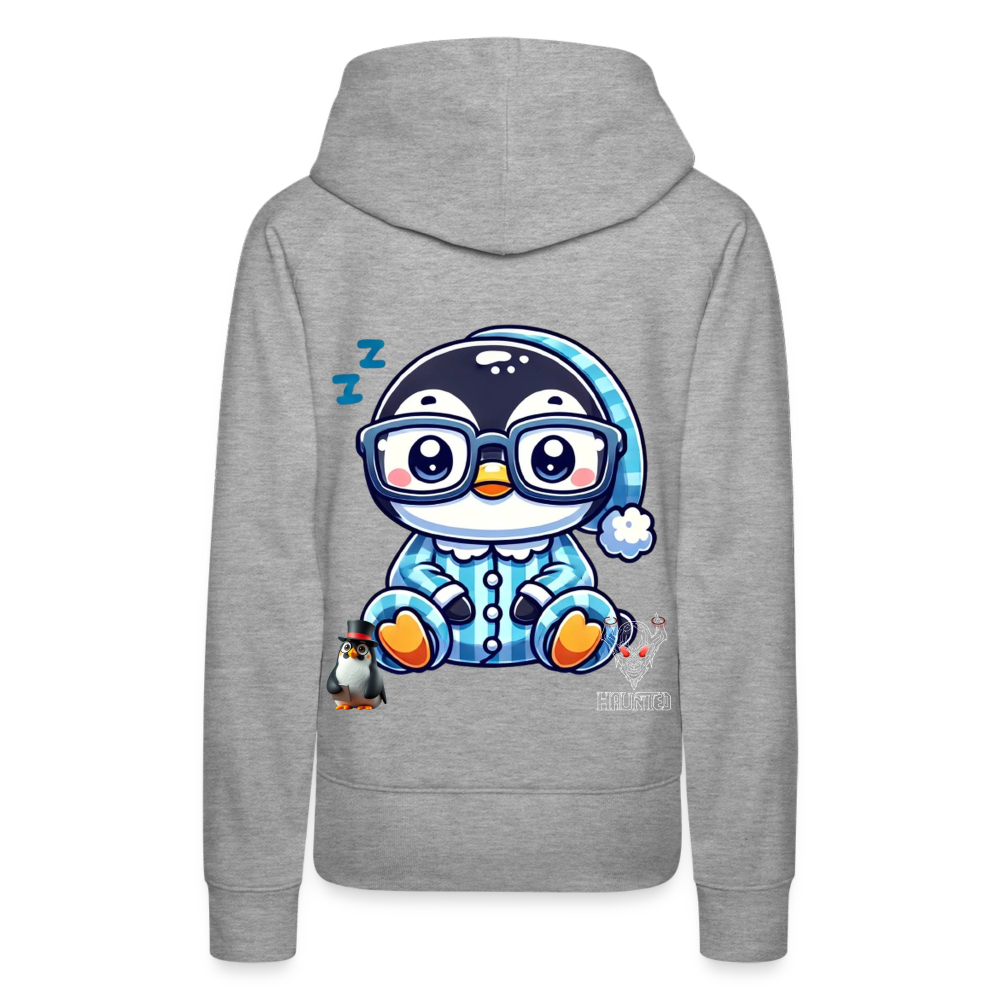 Women Hoodie KasPenguin in Pyjama - Grau meliert