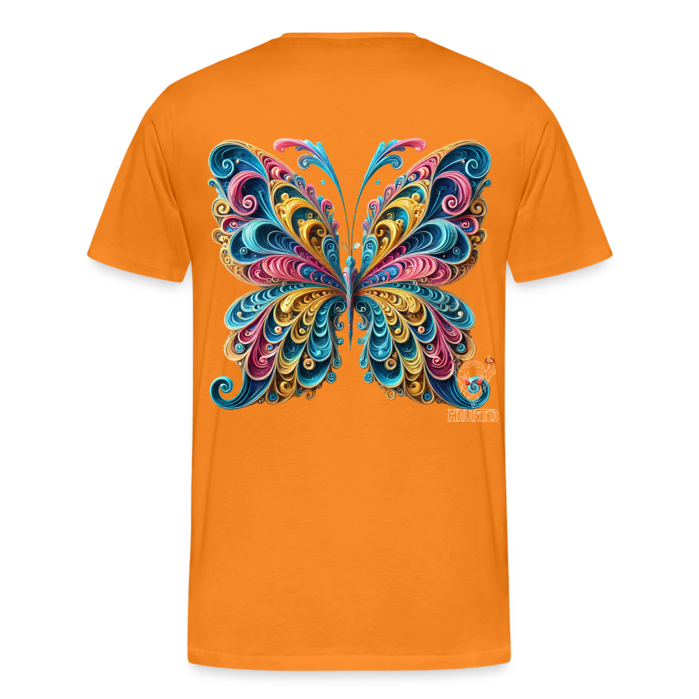Men T-Shirt Whimsical Butterfly Harmony - Orange