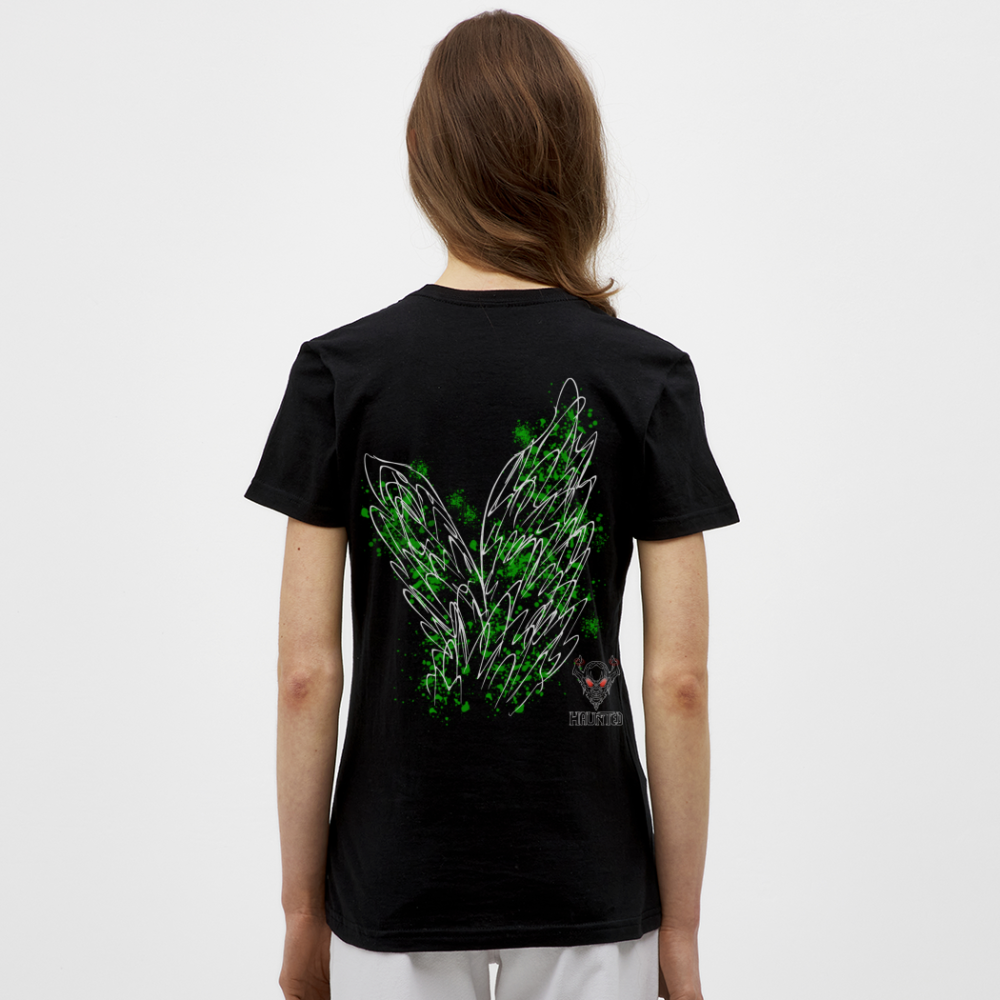 Women T-Shirt Green Wings - Schwarz
