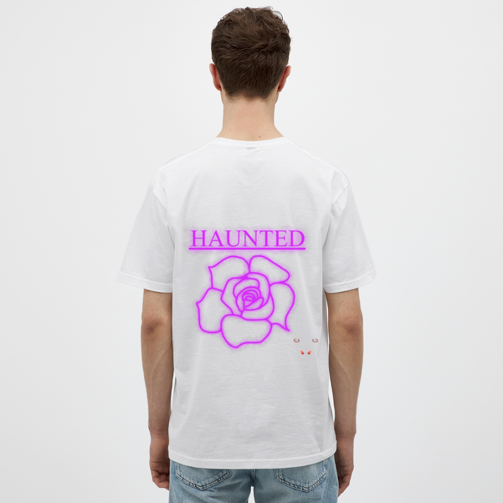 Men T-Shirt Pink Neon Rose - Weiß