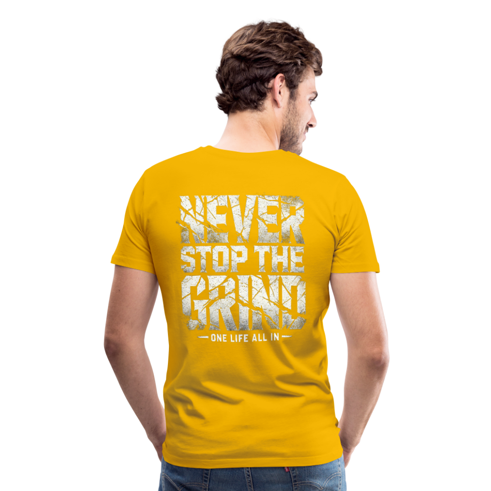 Men T-Shirt Never Stop The Grind - Sonnengelb