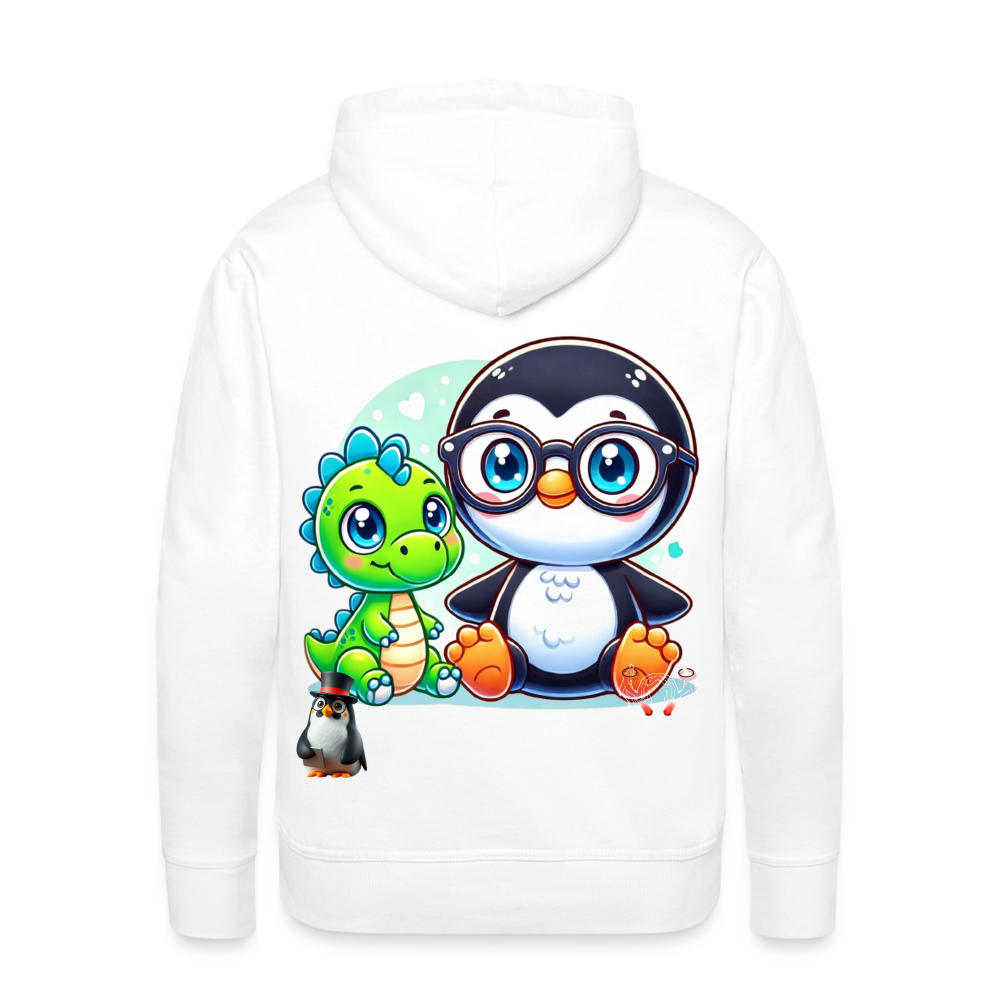 Men Hoodie KasPenguin with Dinosaur - Weiß